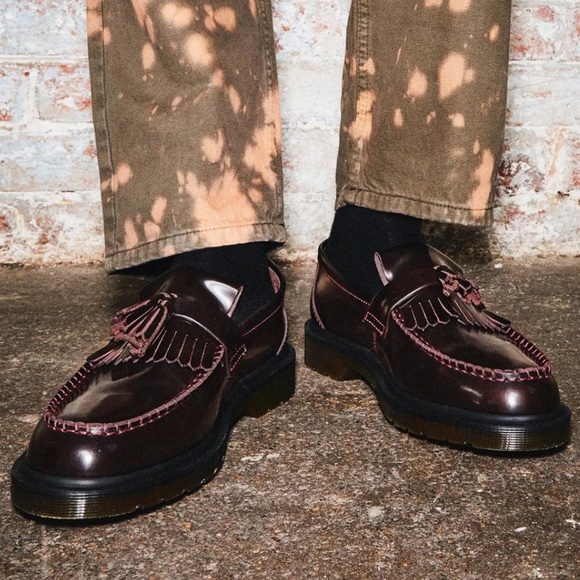 Dr. Martens | Shoes | New Dr Martens Adrian Arcadia Leather Tassle Loafers  Cherry Red Arcadia Leather | Poshmark